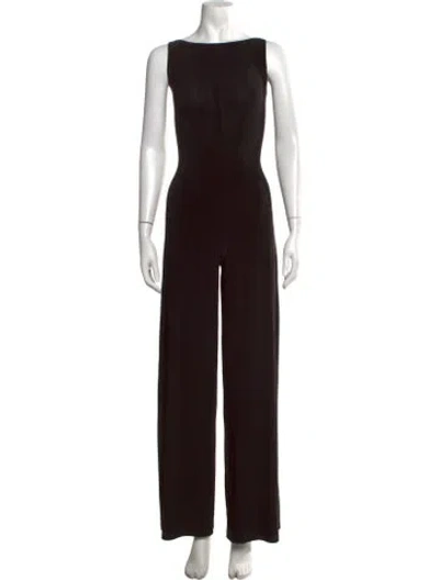 Pre-owned Norma Kamali Bateau Neckline Jumpsuit In Black