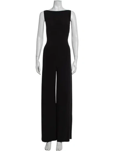 Pre-owned Norma Kamali Bateau Neckline Jumpsuit W/ Tags In Black