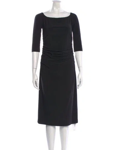 Pre-owned Norma Kamali Bateau Neckline Knee-length Dress In Black