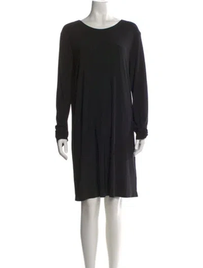 Pre-owned Norma Kamali Bateau Neckline Knee-length Dress In Black