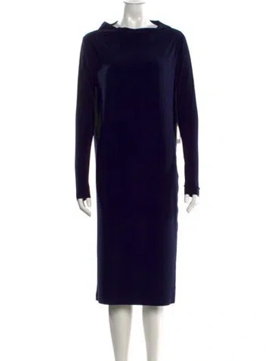 Pre-owned Norma Kamali Bateau Neckline Knee-length Dress In Black