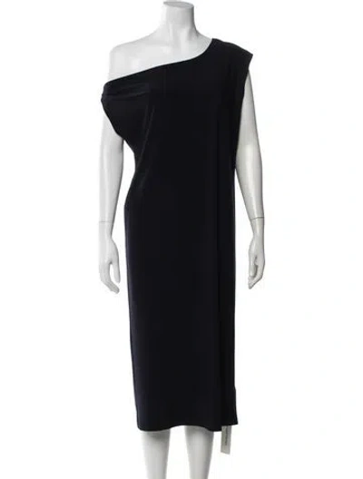 Pre-owned Norma Kamali Bateau Neckline Knee-length Dress In Blue