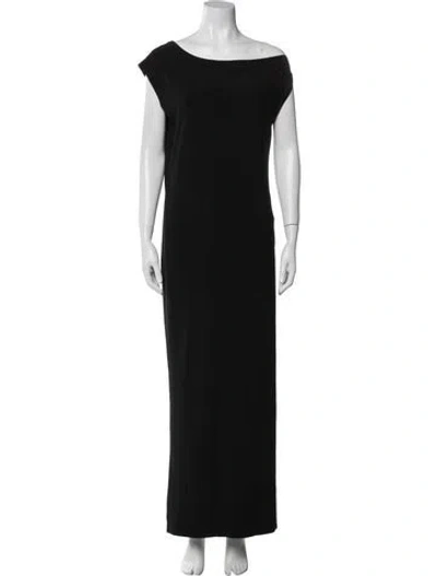 Pre-owned Norma Kamali Bateau Neckline Long Dress In Black