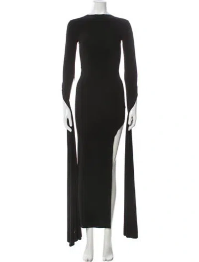 Pre-owned Norma Kamali Bateau Neckline Long Dress In Black