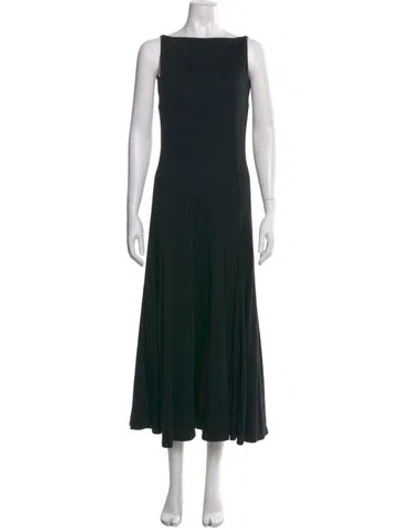 Pre-owned Norma Kamali Bateau Neckline Long Dress In Black