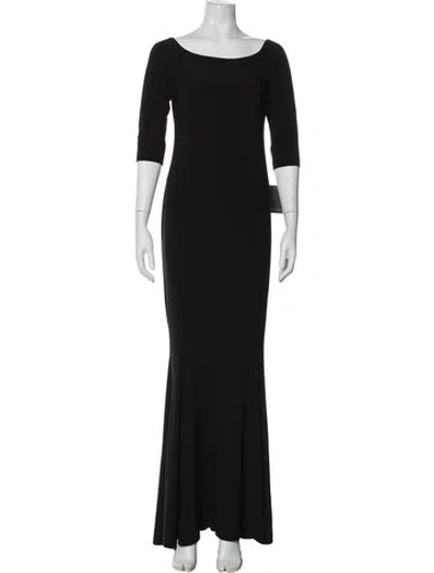 Pre-owned Norma Kamali Bateau Neckline Long Dress In Blue
