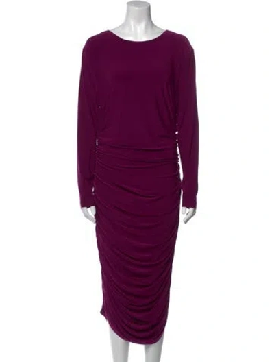 Pre-owned Norma Kamali Bateau Neckline Long Dress In Purple