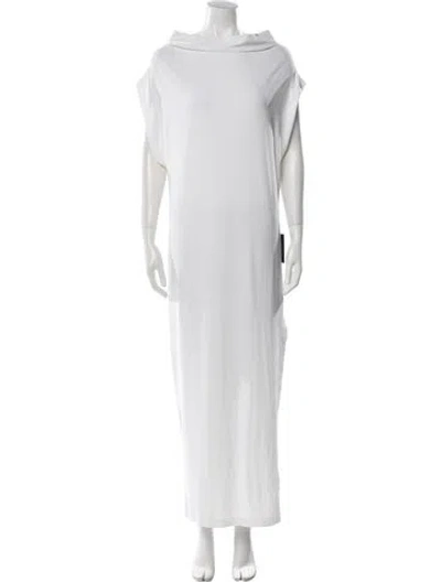 Pre-owned Norma Kamali Bateau Neckline Long Dress In White