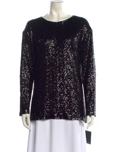 Pre-owned Norma Kamali Bateau Neckline Long Sleeve Sweatshirt W/ Tags In Black