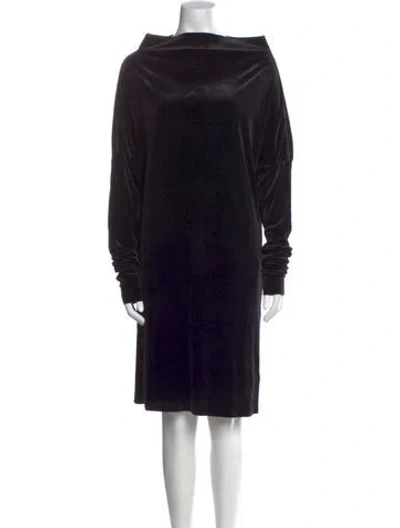 Pre-owned Norma Kamali Bateau Neckline Mini Dress In Black