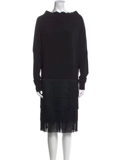 Pre-owned Norma Kamali Bateau Neckline Mini Dress In Blue