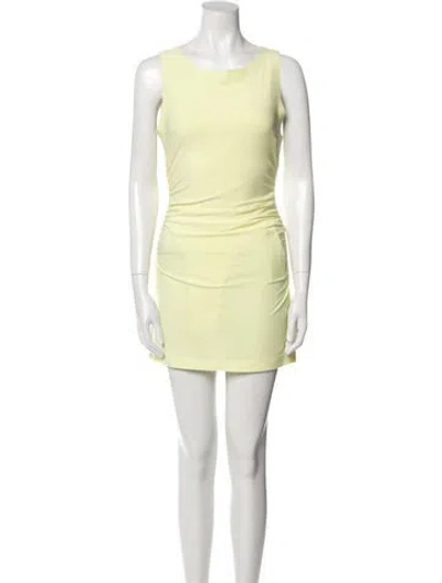 Pre-owned Norma Kamali Bateau Neckline Mini Dress W/ Tags In Yellow