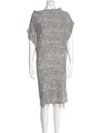 Pre-owned Norma Kamali Bateau Neckline Mini Dress In White