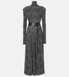 Norma Kamali Belted Checked Midi Dress In Black