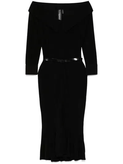 Norma Kamali Belted Dress In Black