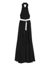 Norma Kamali Halterneck Belted Maxi Dress In Black