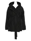 Norma Kamali Belted Oversized Coat In Black