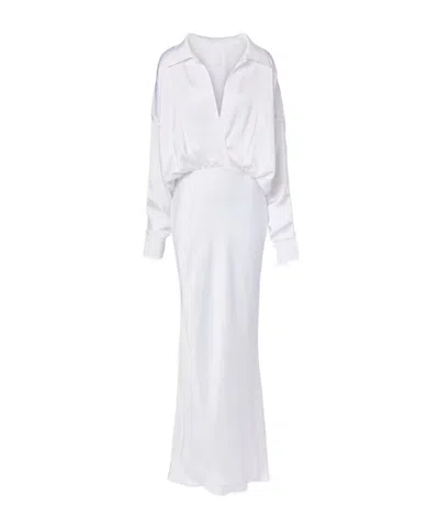Norma Kamali Super Oversized Boyfriend Nk Shirt Gown In White