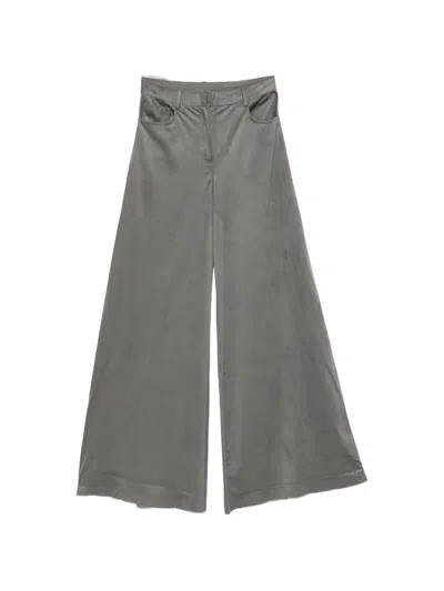 Norma Kamali Belt-loop Pocket Palazzo Pants In Gray