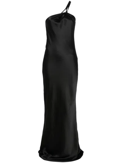 Norma Kamali Bias-cut One-shoulder Gown In Black