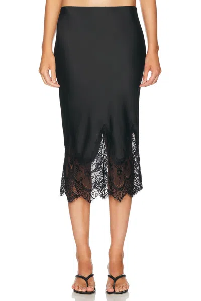 Norma Kamali Bias Half Slip Dress With Lace In Black
