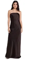 Norma Kamali Bias Strapless Gown Chocolate In Chocolate