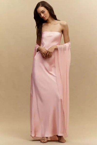 Norma Kamali Bias Strapless Gown In Pink