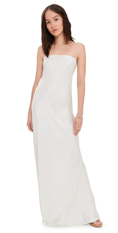 Norma Kamali Bias Strapless Gown Porcelain In White