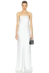 Norma Kamali Bias Strapless Gown In Snow White