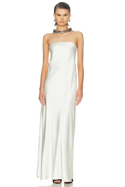 Norma Kamali Bias Strapless Gown In White