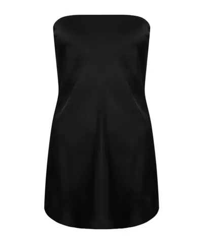 Norma Kamali Bias Strapless Mini Dress In Black