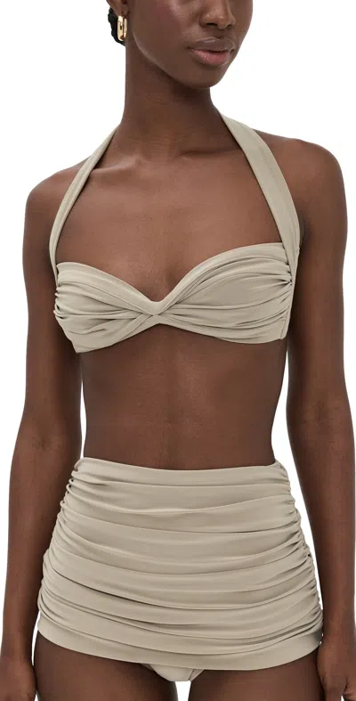 Norma Kamali Bill Bra Bikini Top Elm In Neutral