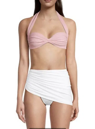 Norma Kamali Bill Bra Swim Top Womens Pink Stretch Halter Neck Swimwear Jzz 6