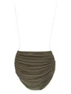 Norma Kamali Bill High-waist Ruched Bikini Bottom In Green