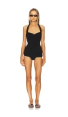 Norma Kamali Bill Mio Shirred Halter One-piece Swimsuit In Black