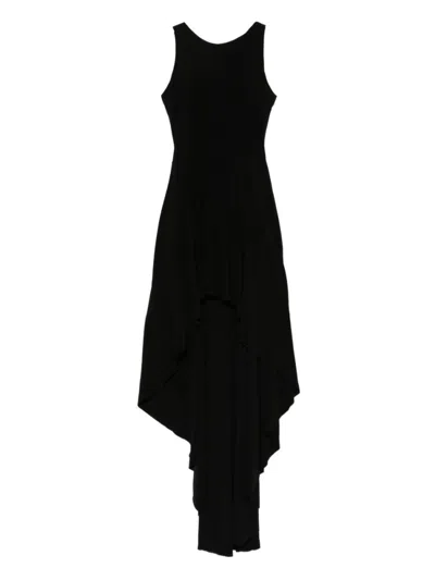 NORMA KAMALI BLACK ASYMMETRIC MINI DRESS