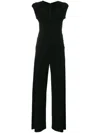 Norma Kamali V-neck Jumpsuit In Black