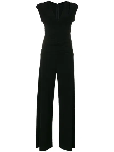NORMA KAMALI BLACK BLACK V NECK JUMPSUIT