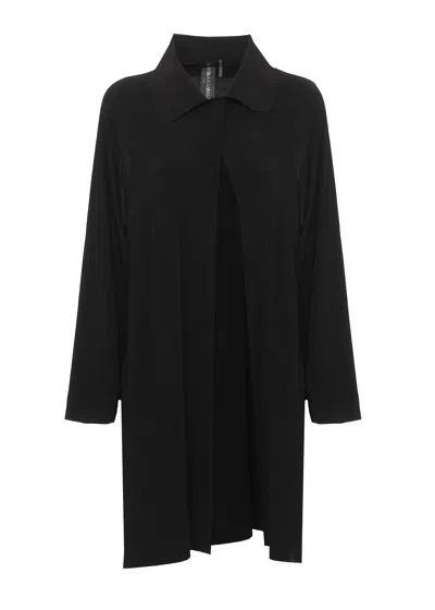 Norma Kamali Black Classic Lapel Velcro Closure Oversized Blazer