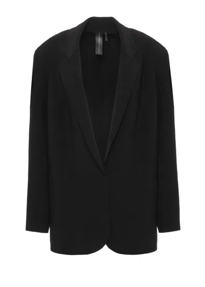 Norma Kamali Black Classic Lapel Velcro Fastening Oversized Blazer