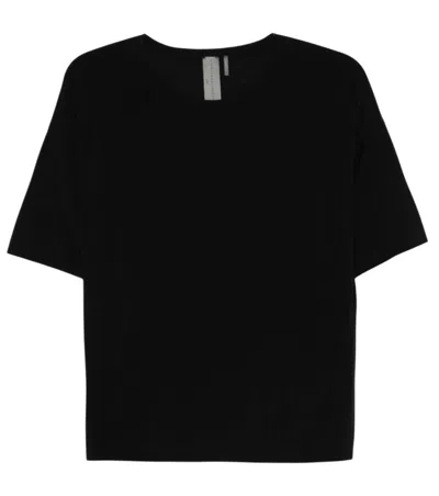 Norma Kamali Black Crew Neck T-shirt
