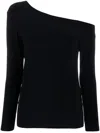 Norma Kamali Black Off-shoulder Top In Tech Fabric Stretch Woman In Black