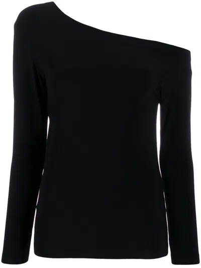 NORMA KAMALI BLACK LONG SLEEVES DROP SHOULDER TOP