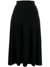 Norma Kamali Flared Jersey Skirt In Black