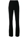 Norma Kamali Black High-waist Flared Trousers In Black