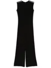 Norma Kamali Black Gunmetal Stud Sleeveless Jumpsuit In Black