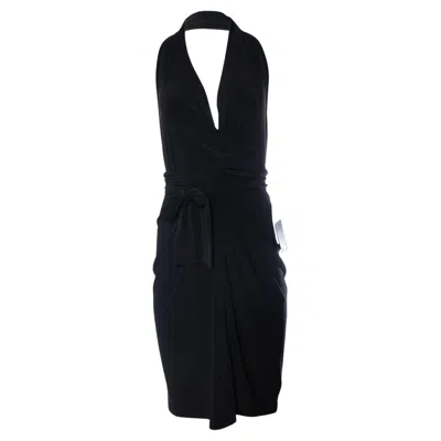 Pre-owned Norma Kamali , Black Halter Wrap Dress