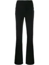 Norma Kamali Black High-waist Flared Trousers In Black