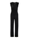 Norma Kamali Sleeveless V-neck Jumpsuit Cinched Waist