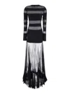 Norma Kamali Black Long Dress With Semi-sheer Design And Flared Skirt In Tech Fabric Woman In Black